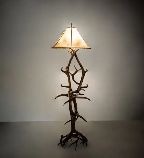 75" High Antlers Elk & Mule Deer Floor Lamp