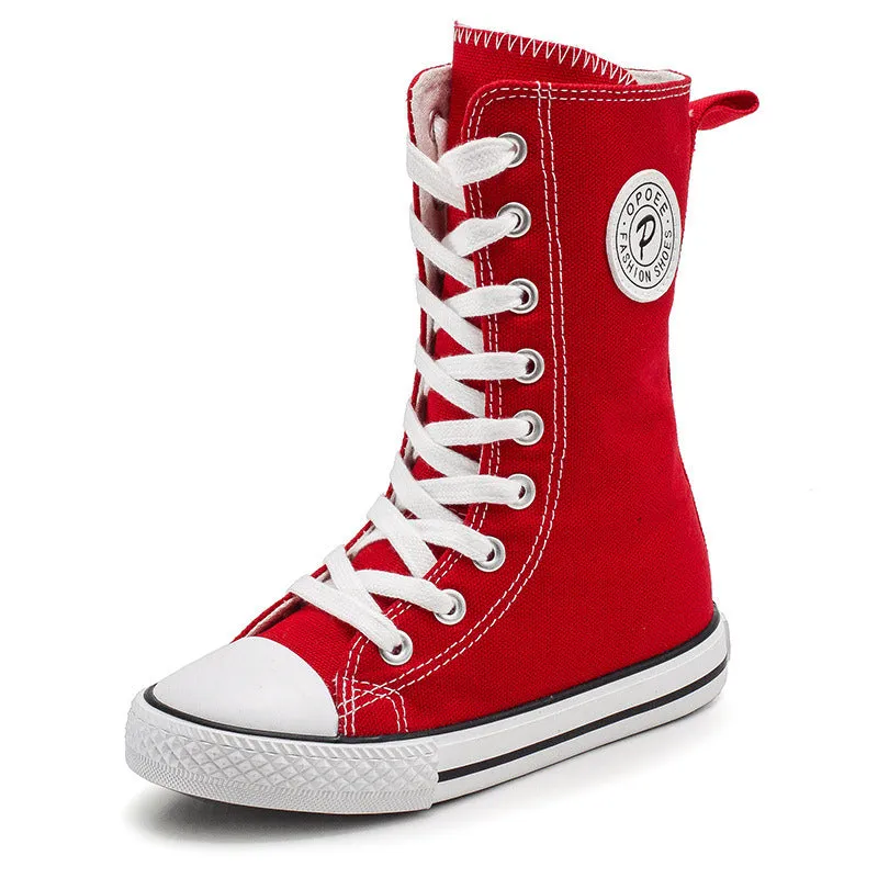 Autumn Canvas Shoes Girl Boots 2024 High-top Boys Boots