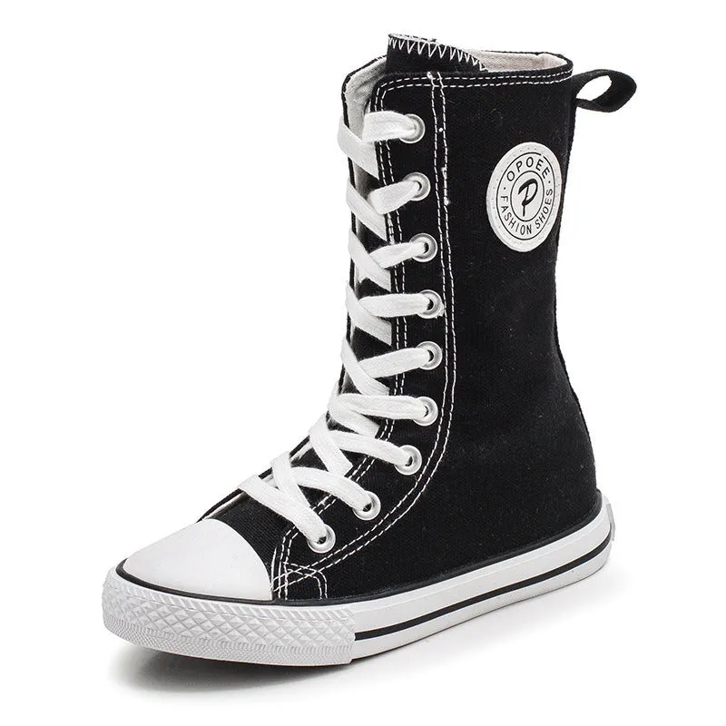 Autumn Canvas Shoes Girl Boots 2024 High-top Boys Boots