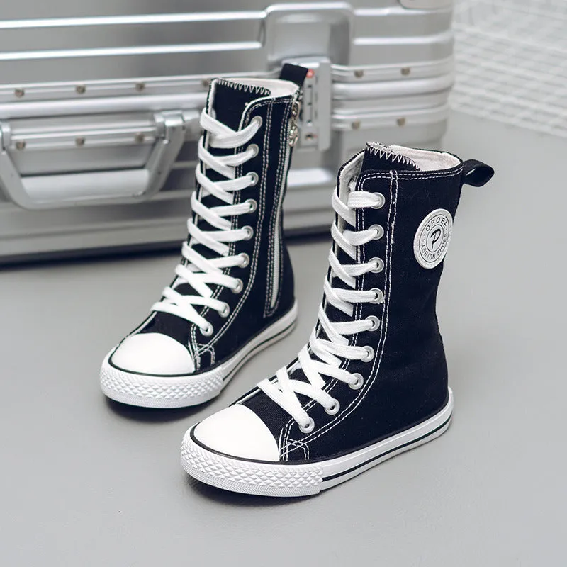 Autumn Canvas Shoes Girl Boots 2024 High-top Boys Boots
