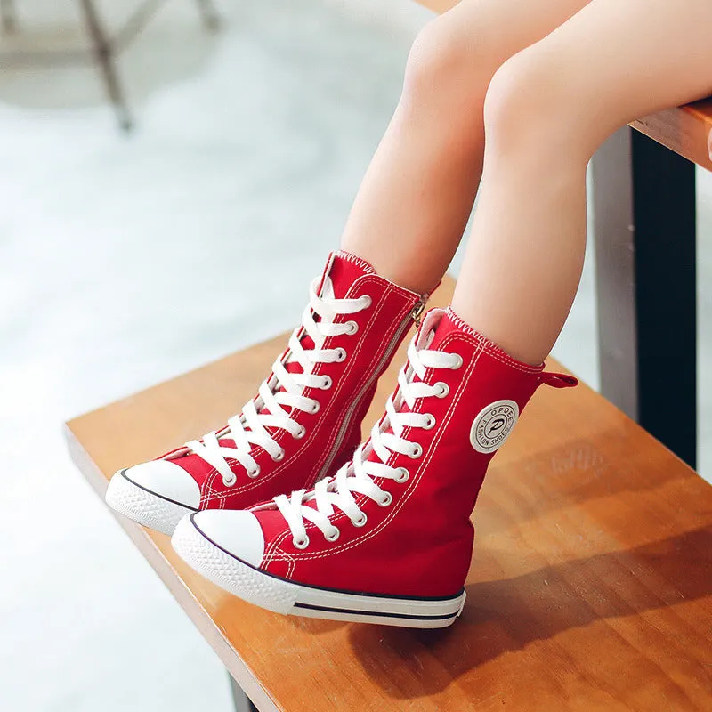 Autumn Canvas Shoes Girl Boots 2024 High-top Boys Boots