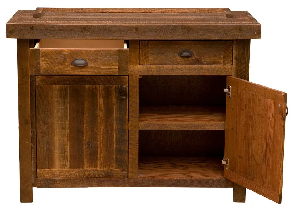 Barnwood Buffet w/Antique Oak Top - 48-inch
