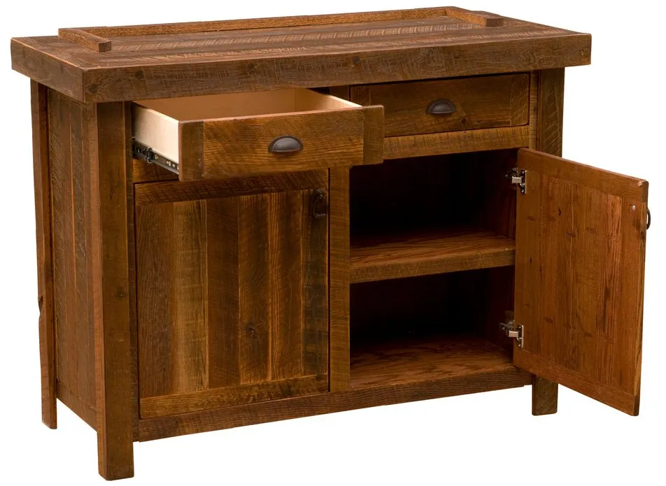 Barnwood Buffet w/Antique Oak Top - 48-inch