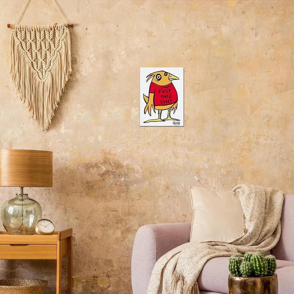 Bird on a Shirt Canvas Giclee Print Featuring Original Art by Seattle Mural Artist Ryan Henry Ward