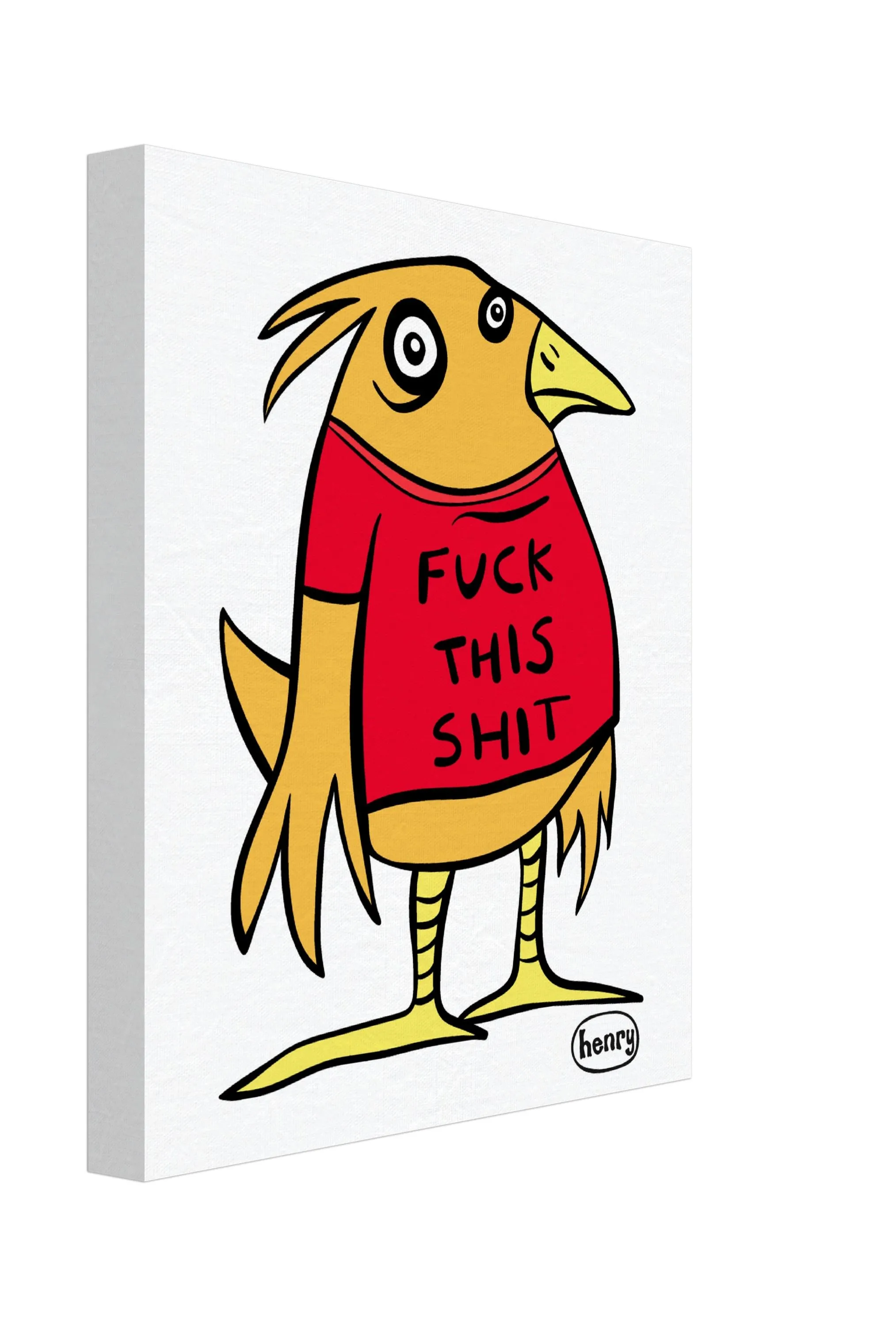 Bird on a Shirt Canvas Giclee Print Featuring Original Art by Seattle Mural Artist Ryan Henry Ward