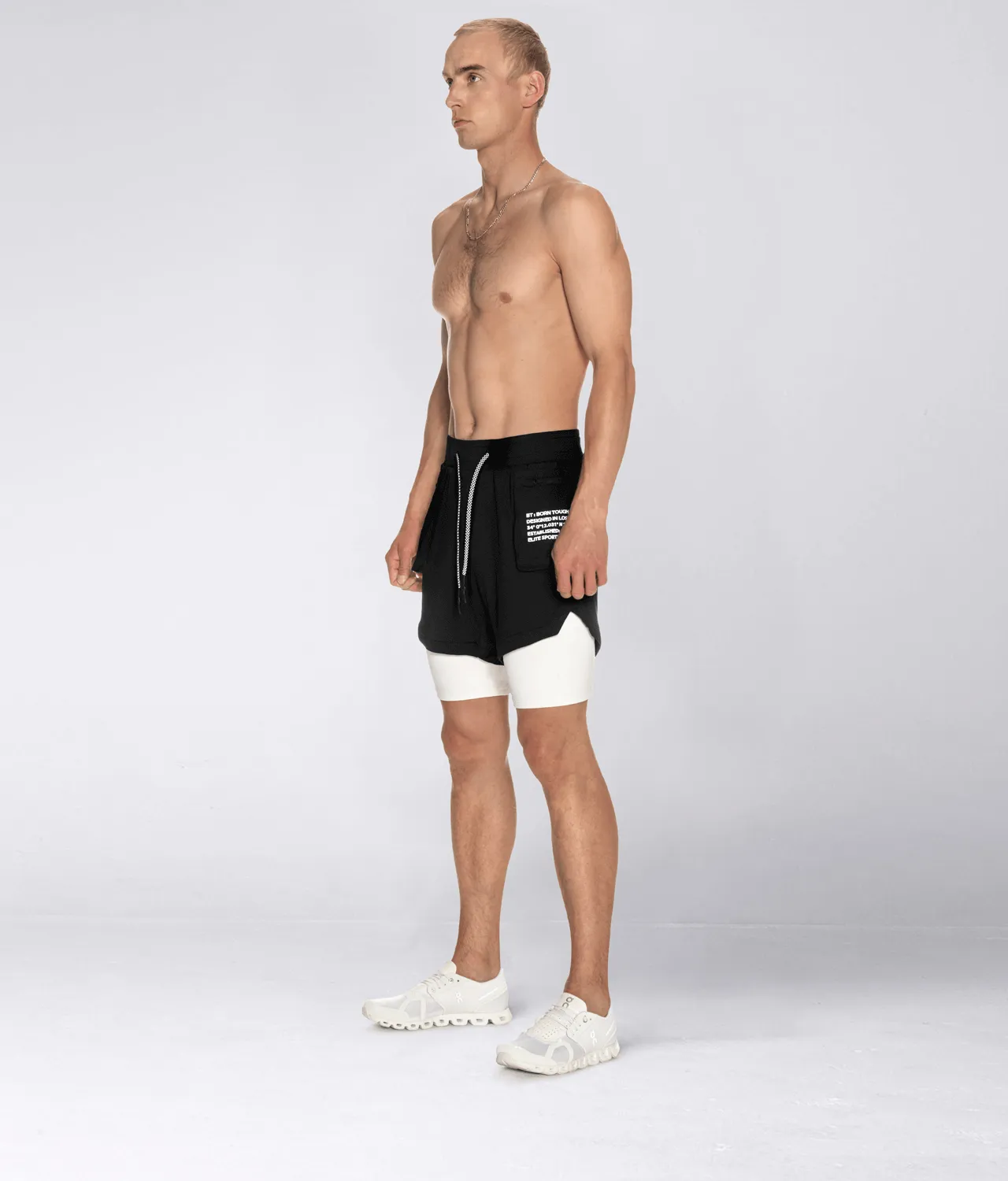 Born Tough Air Pro™ 2 in 1 Men 5" Cargo Crossfit Shorts with Liner Black