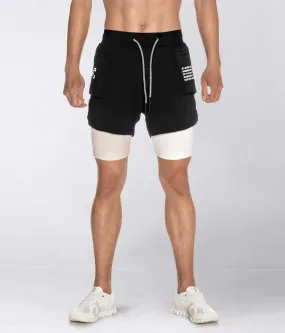 Born Tough Air Pro™ 2 in 1 Men 5" Cargo Crossfit Shorts with Liner Black