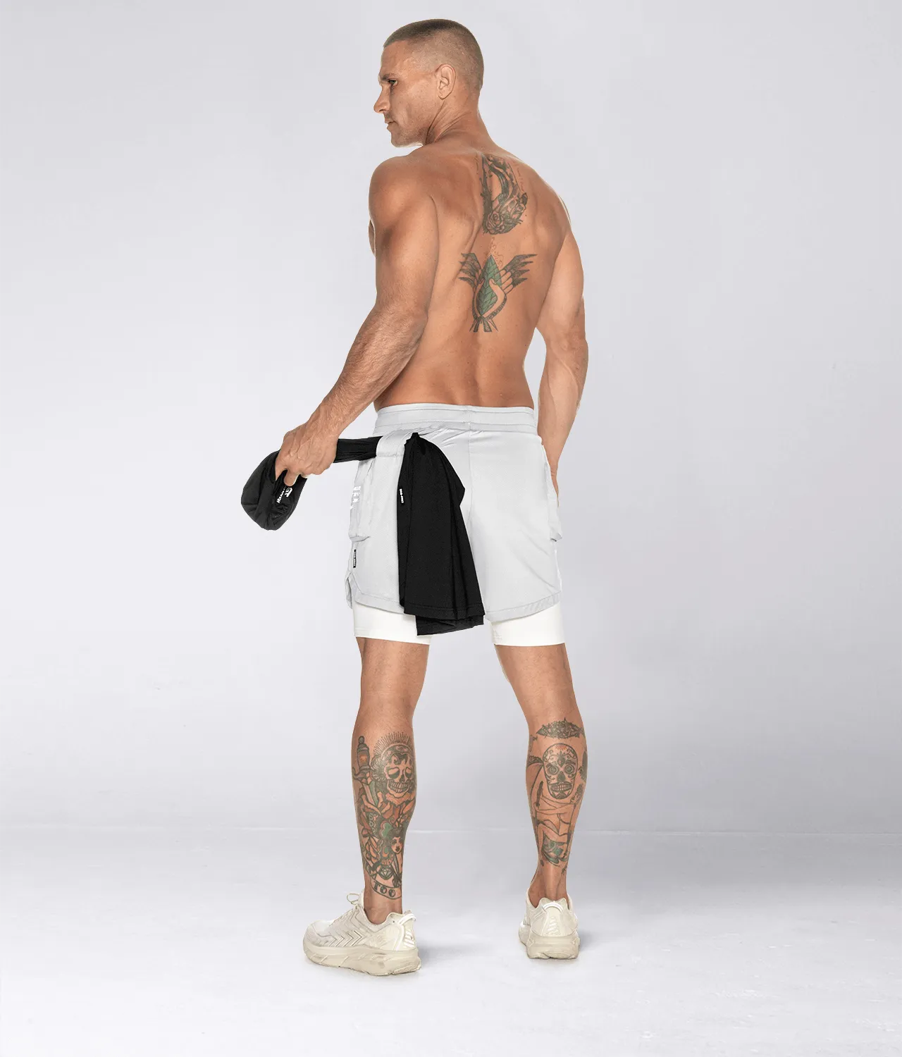 Born Tough Air Pro™ 2 in 1 Men 5" Cargo Crossfit Shorts with Liner Grey