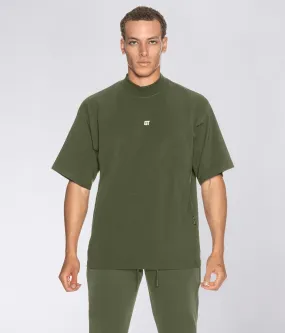 Born Tough Short Sleeve Over Size Crossfit Shirt For Men Military Green