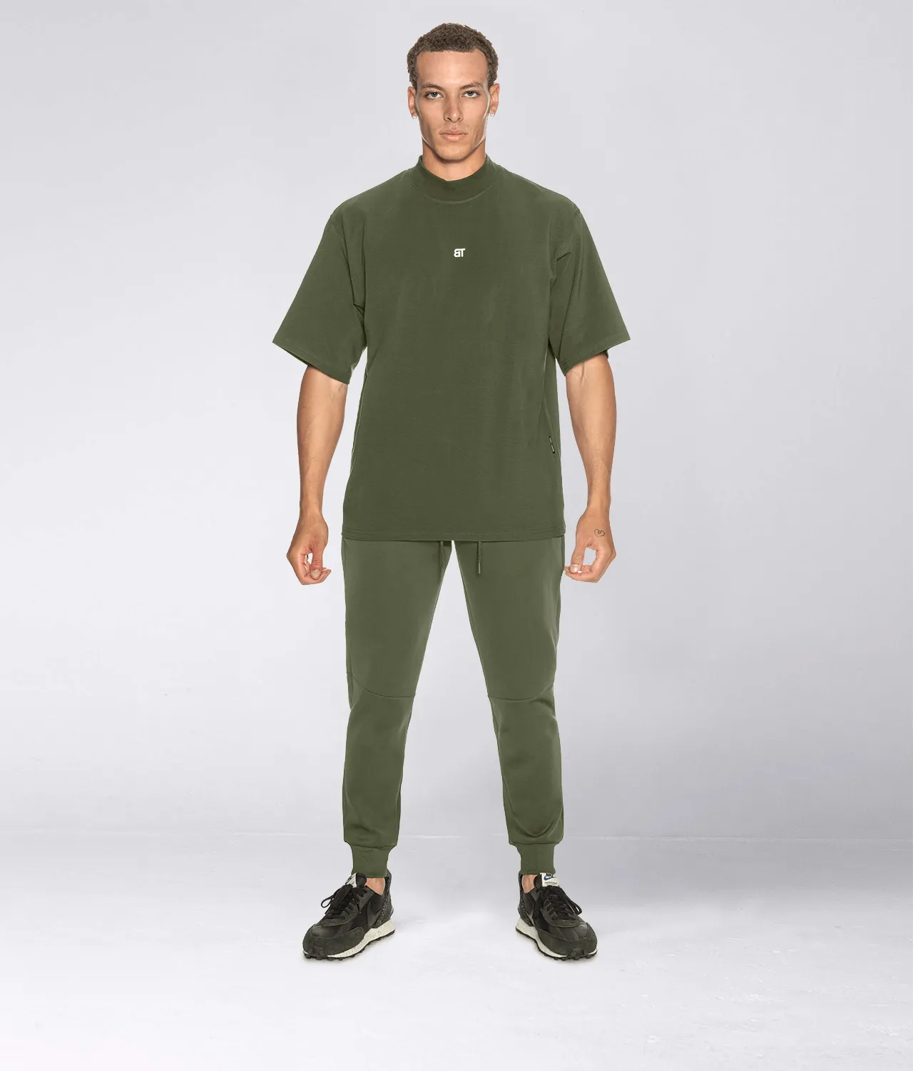 Born Tough Short Sleeve Over Size Crossfit Shirt For Men Military Green