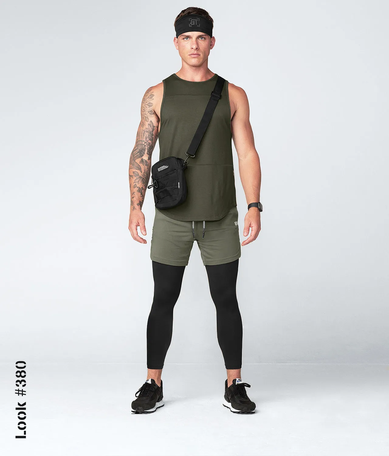 Born Tough Zippered Military Green Crossfit Tank Top for Men