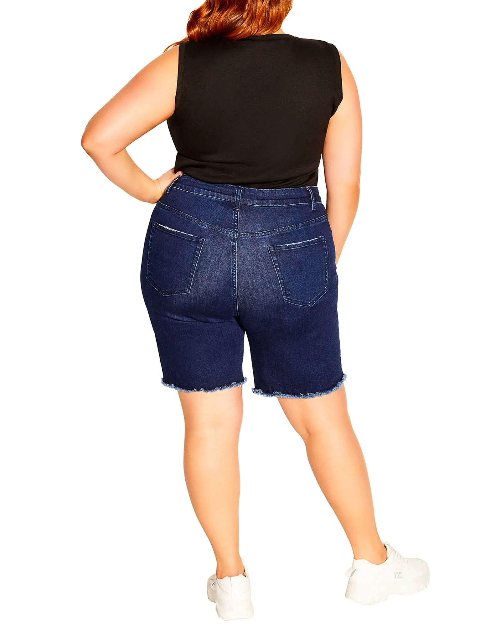 Carmen Distressed Short | Dark Wash