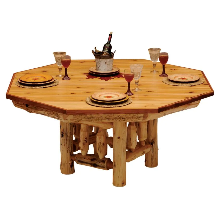 Cedar Log 6-Sided Poker Table