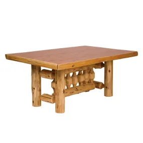 Cedar Log Rectangle Dining Table - 8 ft.