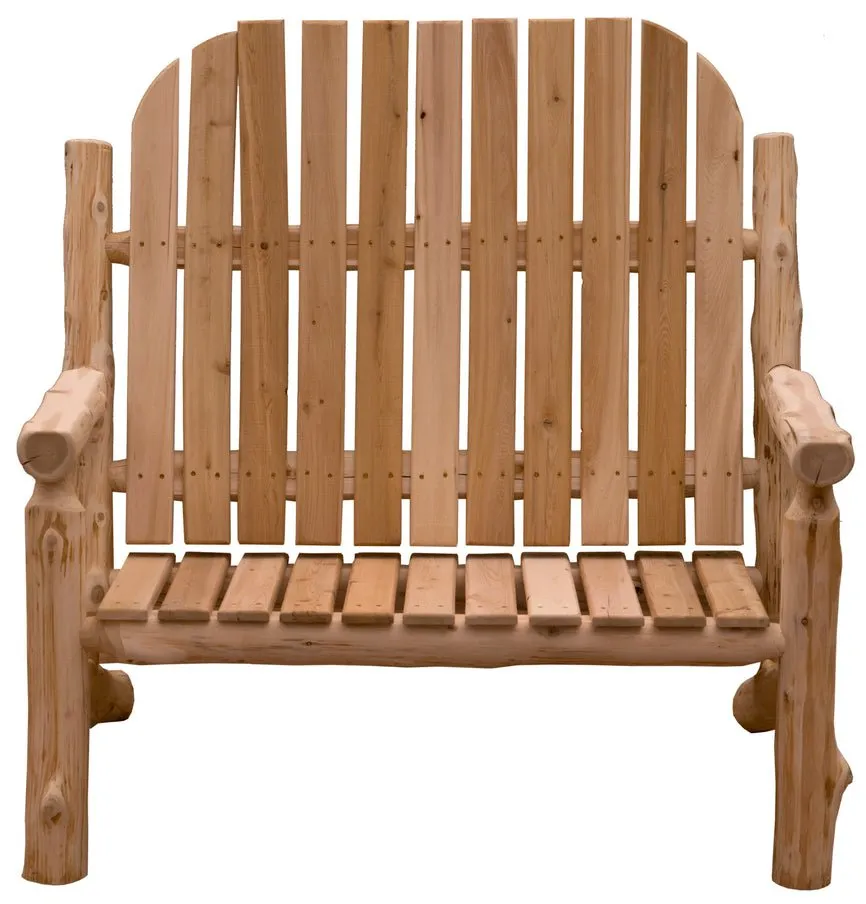 Cedar Log Two-Person Adirondack Chair