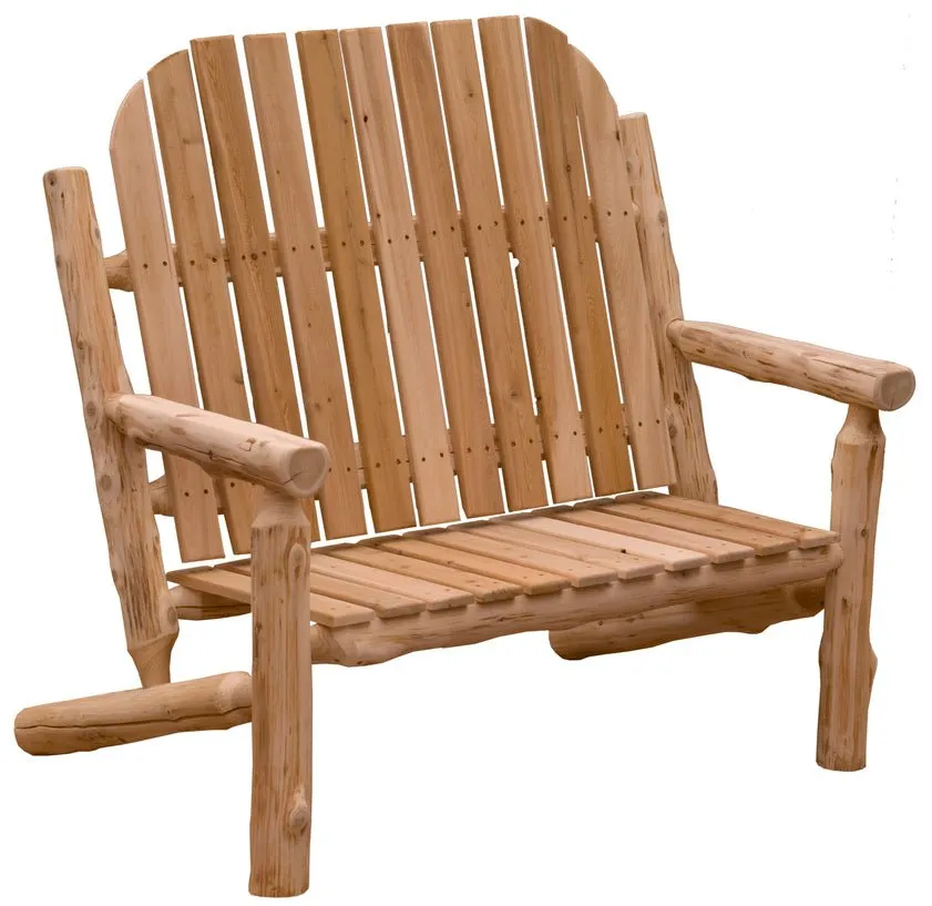Cedar Log Two-Person Adirondack Chair