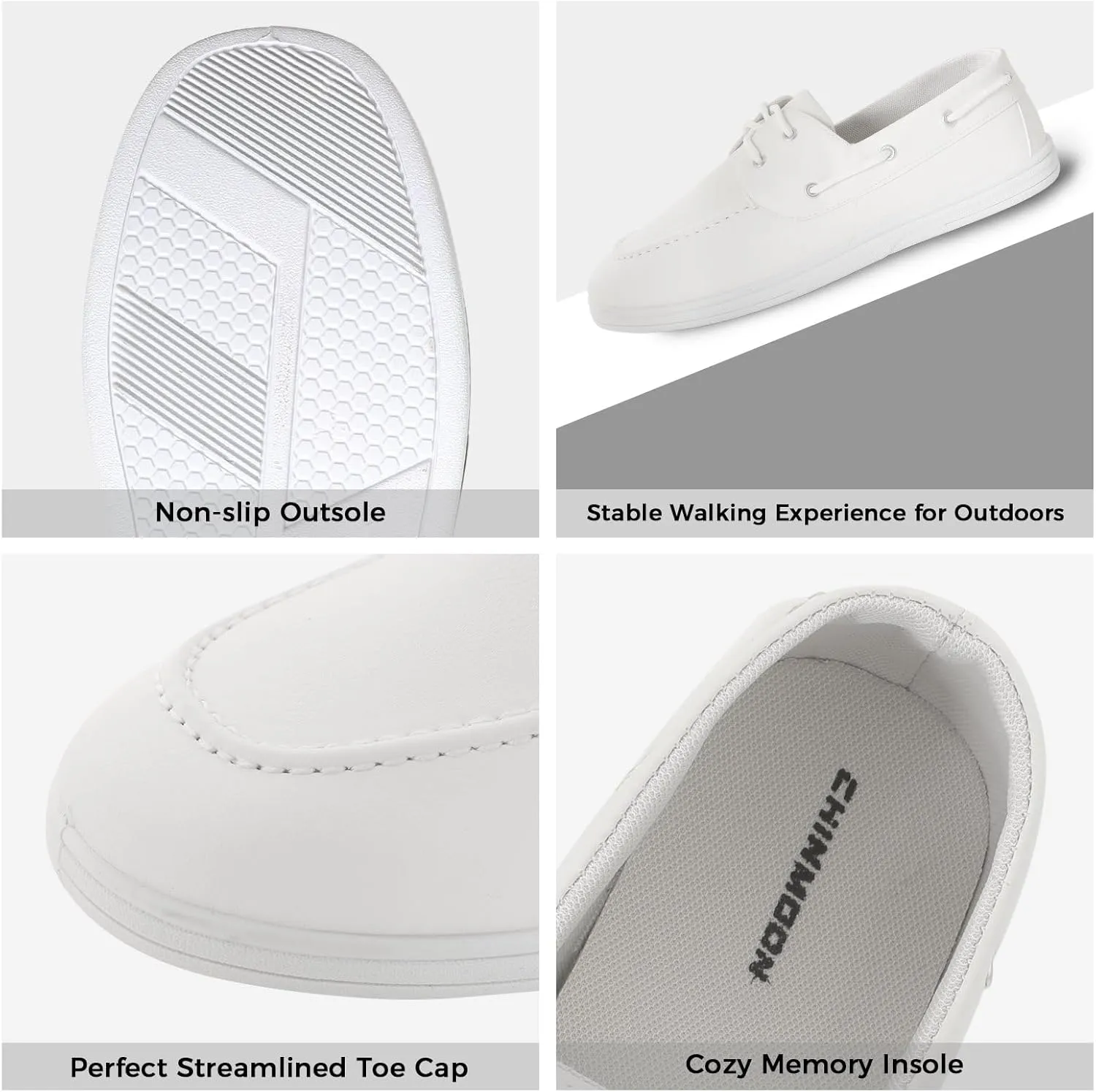 CHINMOON Men's Penny Loafers Slip-Ons Casual Boat Driving Walking Shoes Waterproof PU Footwear