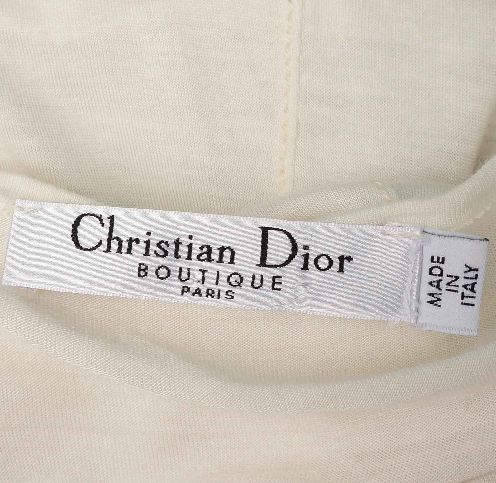 CHRISTIAN DIOR IVORY DRAPE FRONT TOP