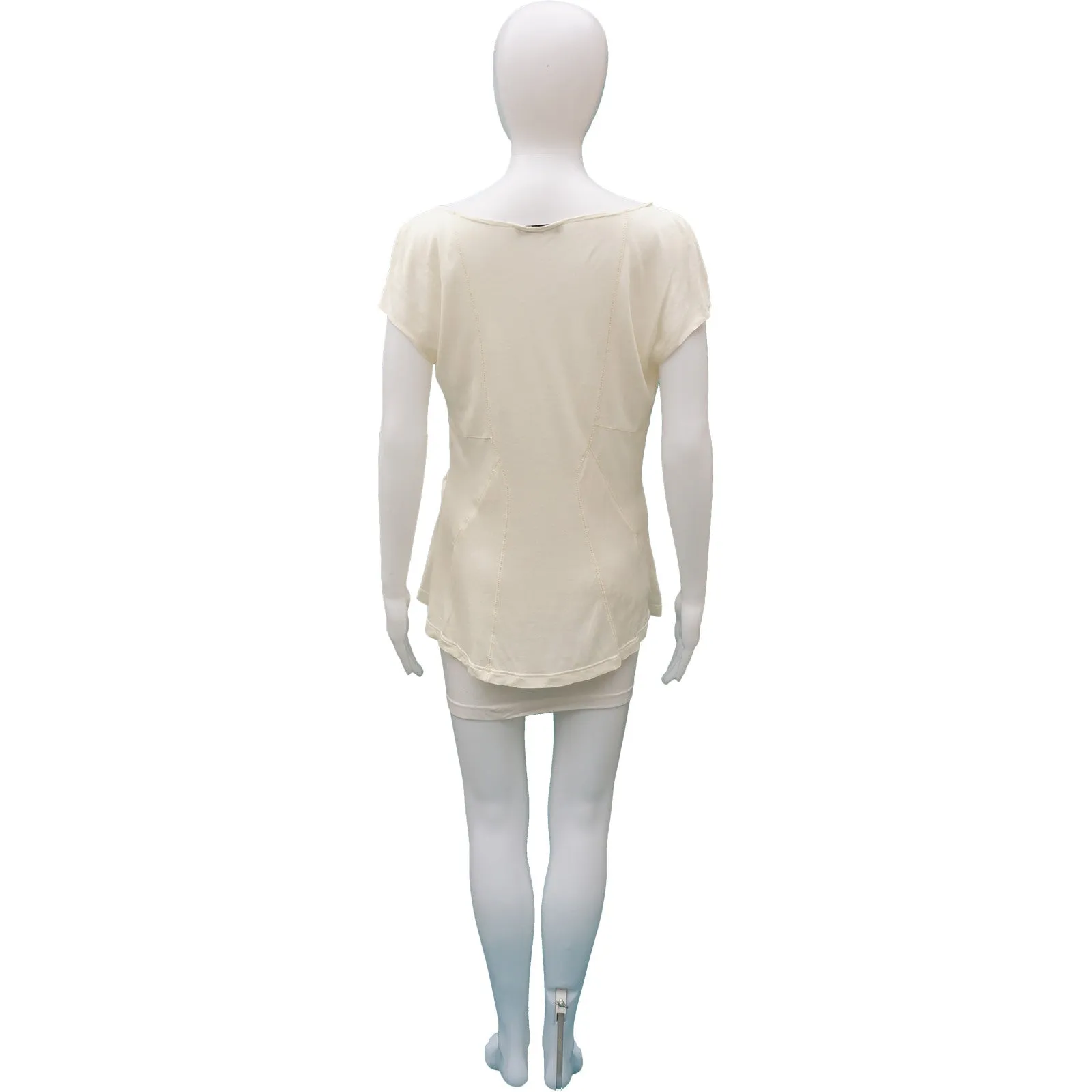 CHRISTIAN DIOR IVORY DRAPE FRONT TOP