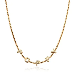 Crystal Custom Name Necklace (Gold)