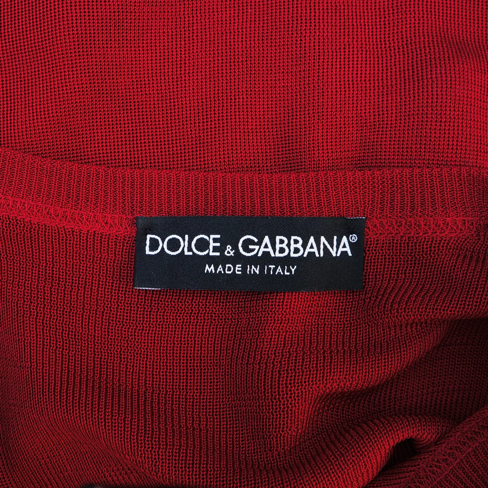 DOLCE & GABBANA RED KNIT SHORT SLEEVE CARDIGAN
