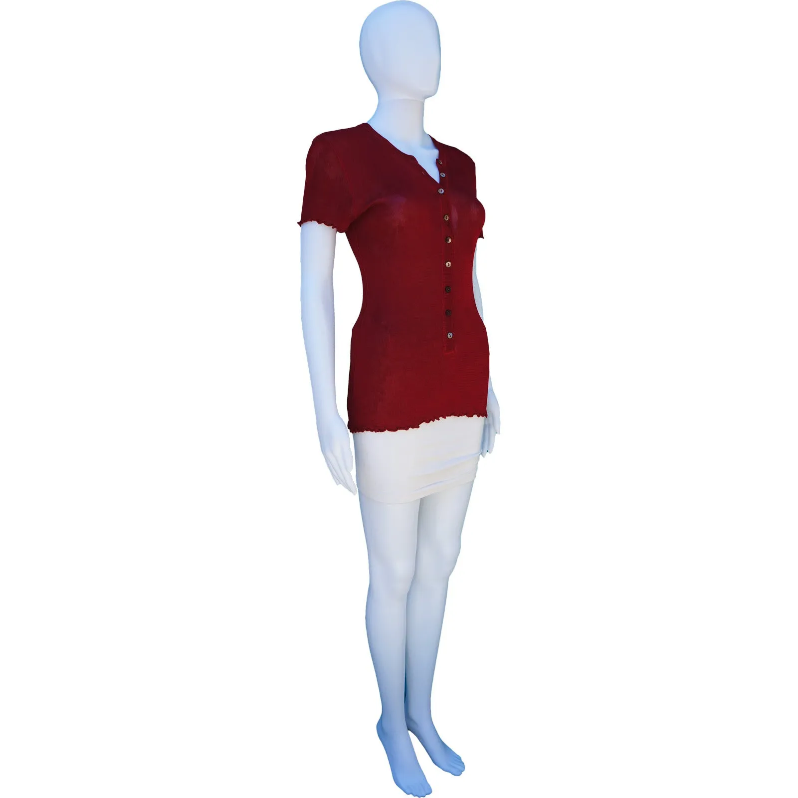 DOLCE & GABBANA RED KNIT SHORT SLEEVE CARDIGAN