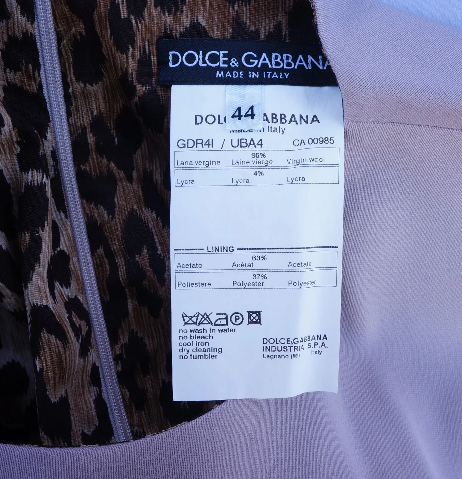 DOLCE & GABBANA STRETCH WOOL SLEEVELESS DRESS