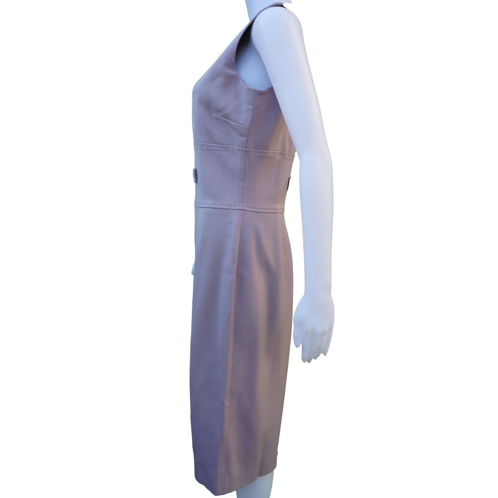 DOLCE & GABBANA STRETCH WOOL SLEEVELESS DRESS
