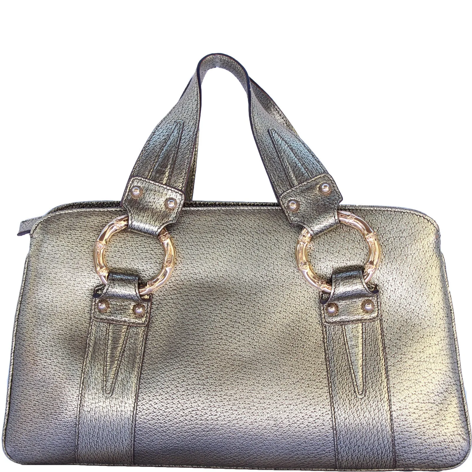 GUCCI BAMBOO RING LEATHER BAG