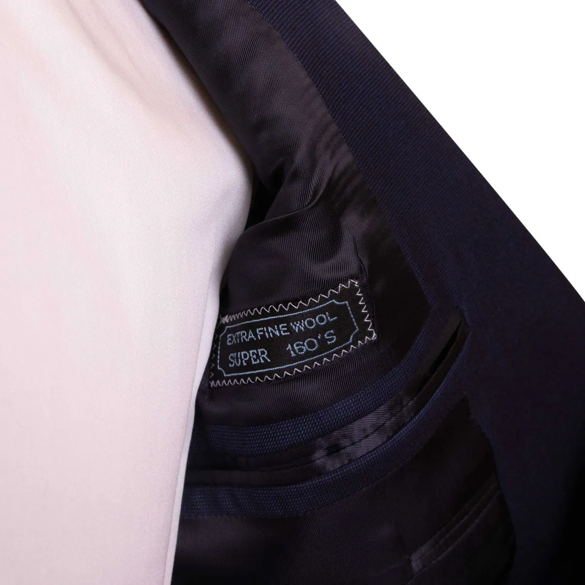 Handcrafted Navy Wool Super 160s Suit