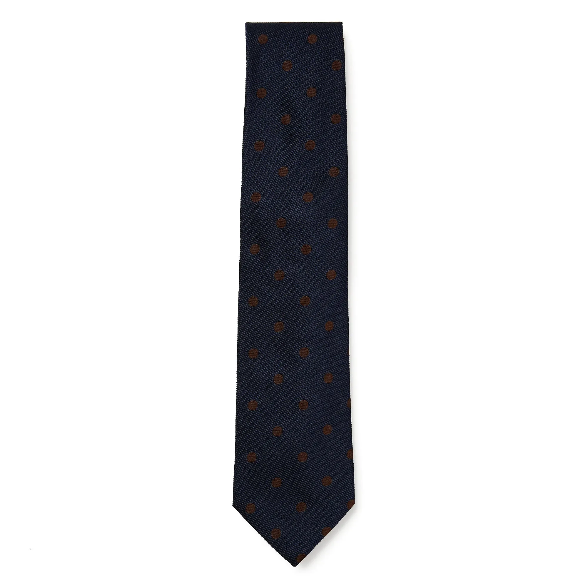 HENRY SARTORIAL 3 Fold Zeus Collection Tie NAVY/BROWN