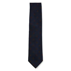 HENRY SARTORIAL 3 Fold Zeus Collection Tie NAVY/BROWN