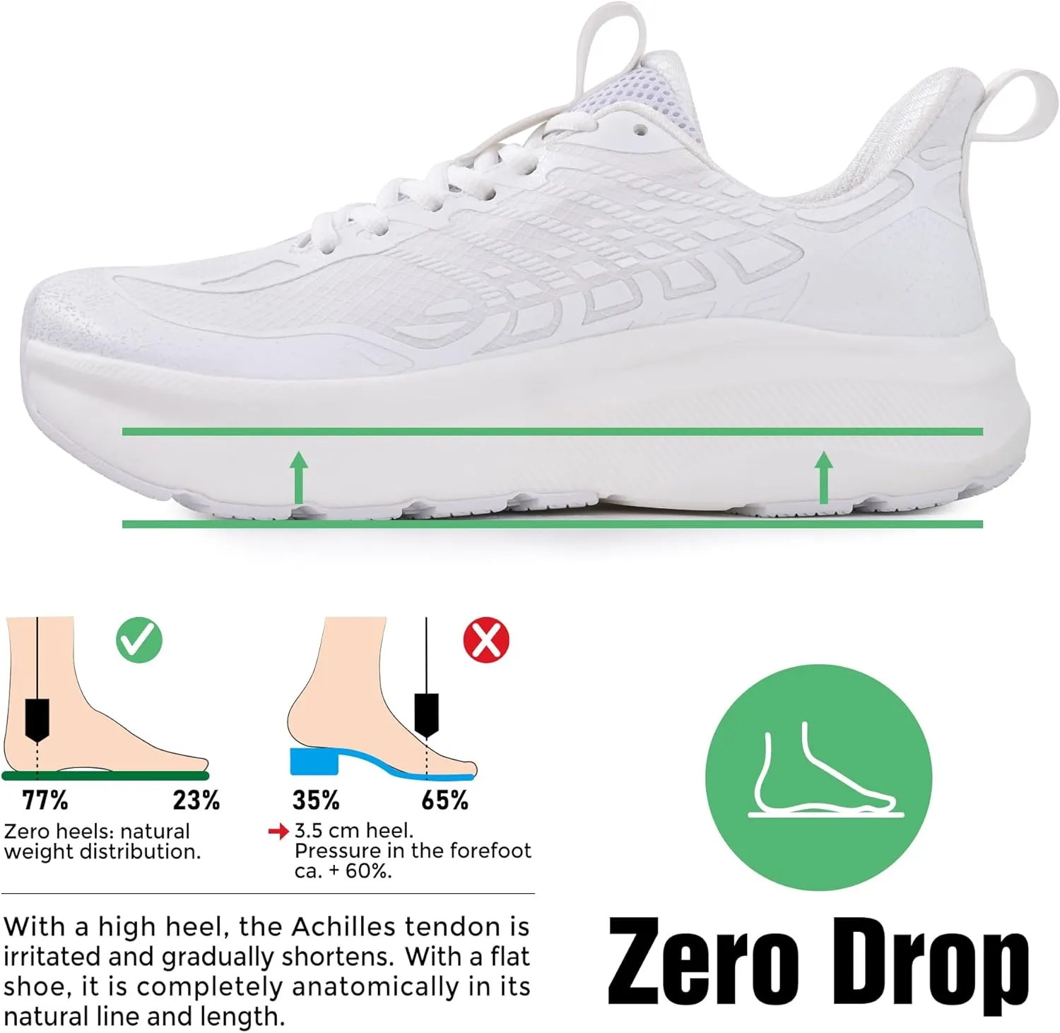 JACKSHIBO Wide Toe Box Men's Running & Tennis Athletic Gym Workout Cross Training Sneakers - Cushioned Memory Foam Thick Zero Drop Sole