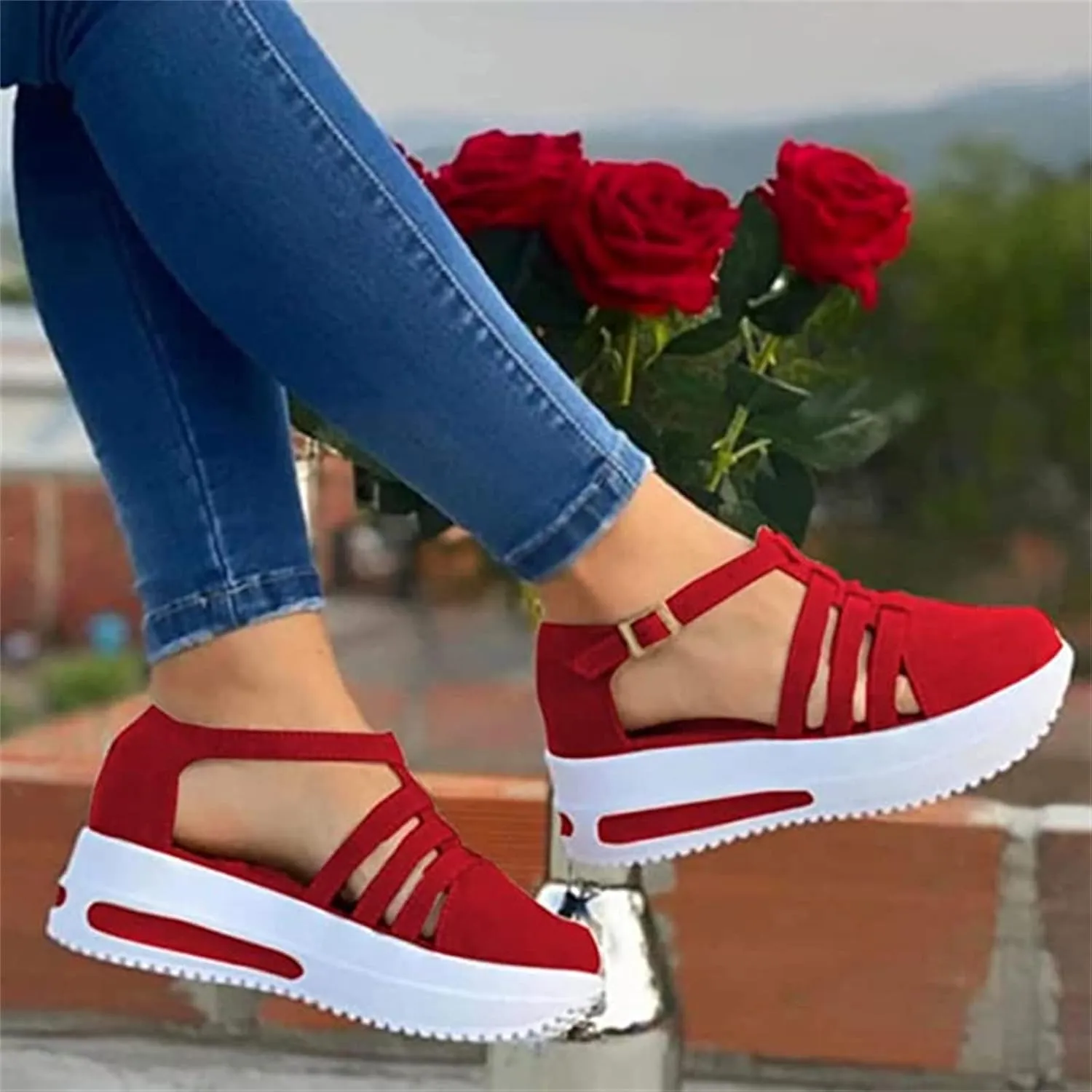 Ladmiple Shoes For Women Sneakers Trendy Low Top Lace-up Walking Shoes Fashion Summer Slip On Platform Flats Loafers