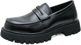 Men's Thick Sole Platform Shoes, Fringed Patent Leather Loafers Men's Lined Dress Loafers Formal Shoes Men Dress Loafer Shoe Slip On Moccasins Daily Comfort Leather
