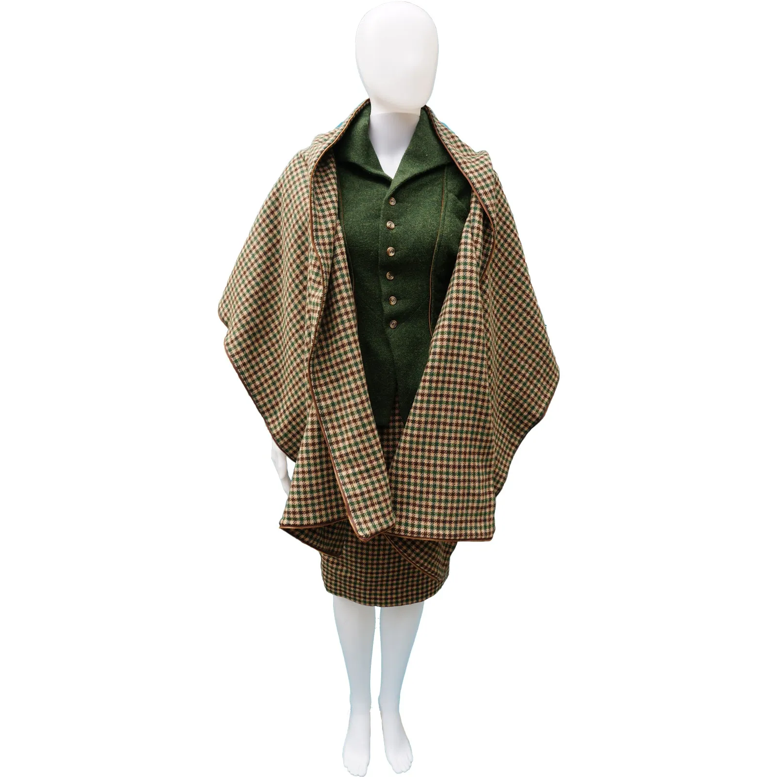 NL GREEN TWEED WOOL 3 PIECE SUIT