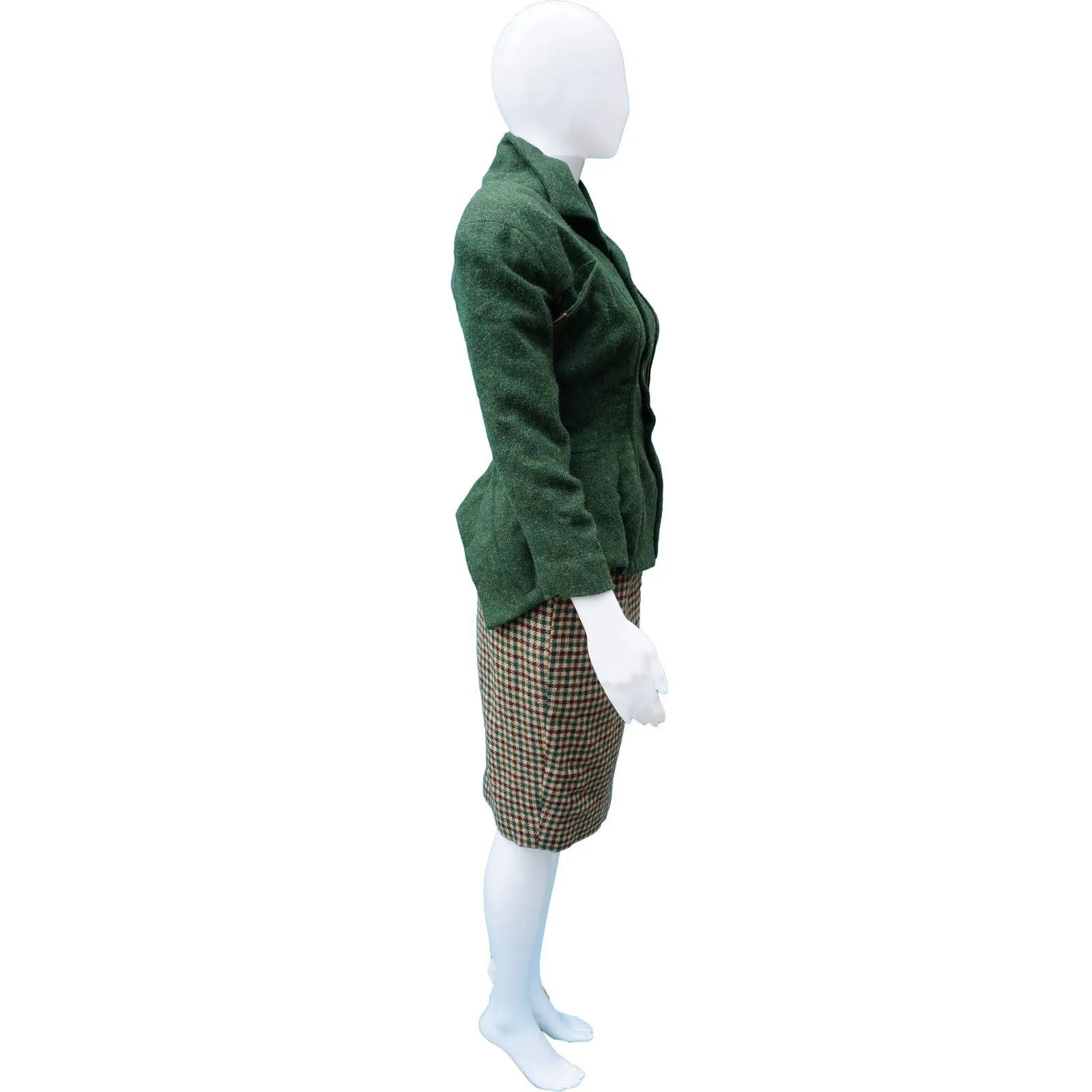 NL GREEN TWEED WOOL 3 PIECE SUIT