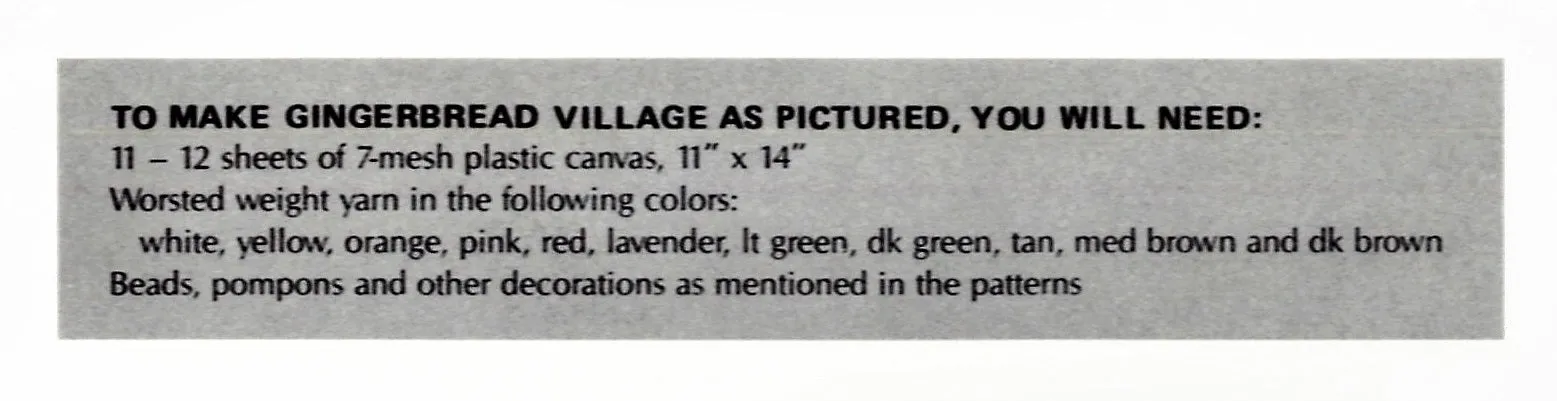 Plastic Canvas Gingerbread Village Pattern, Christmas Decoration, Instant Download