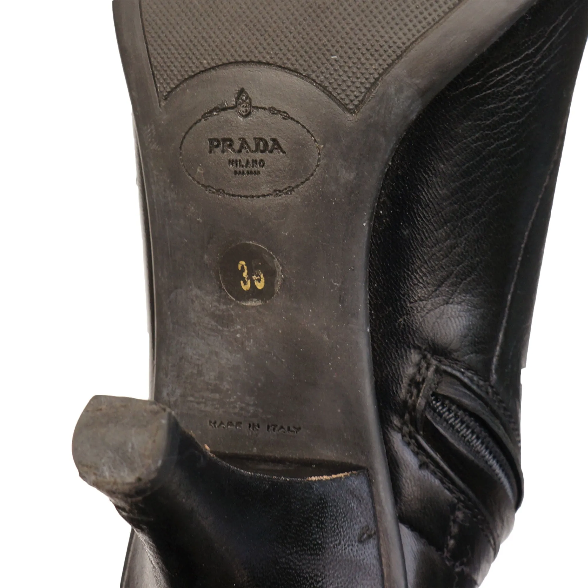 PRADA CALZATURE DONNA LEATHER ANKLE BOOT