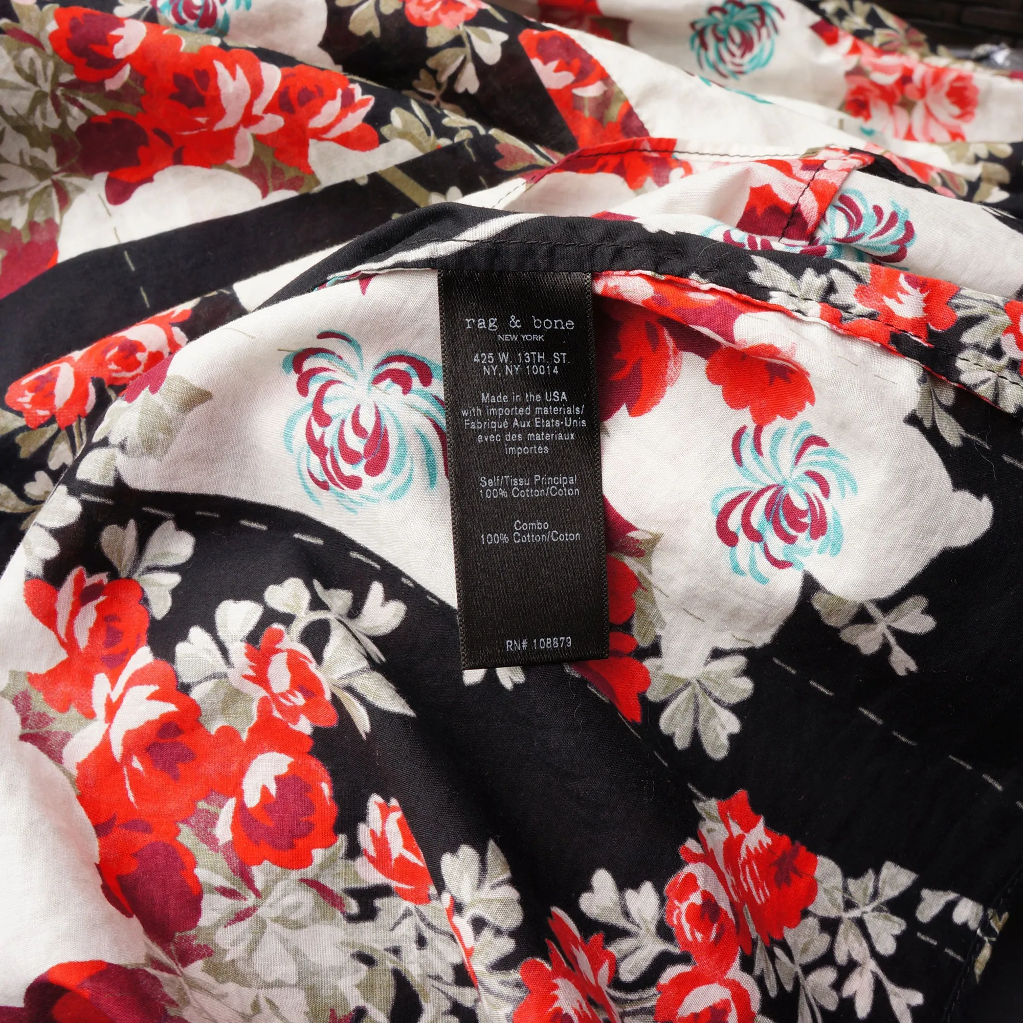 RAG & BONE FLORAL BLOUSE  TOP